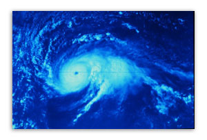 view of hurricane on map